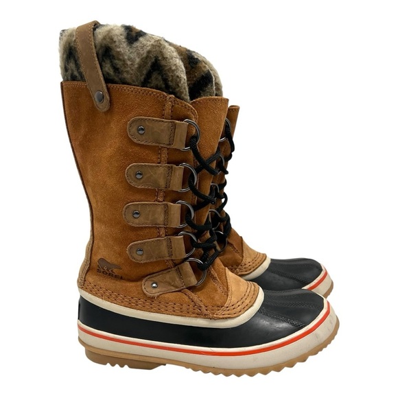 Sorel Joan of Arctic Chevron Knit Lace-Up Waterproof Winter Boots Women’s 6 - Picture 3 of 16